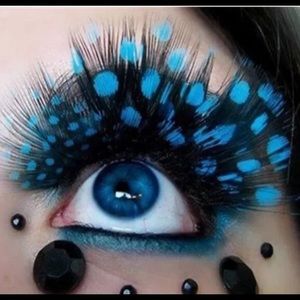 Blue feature false eyelashes 1 pairs new item